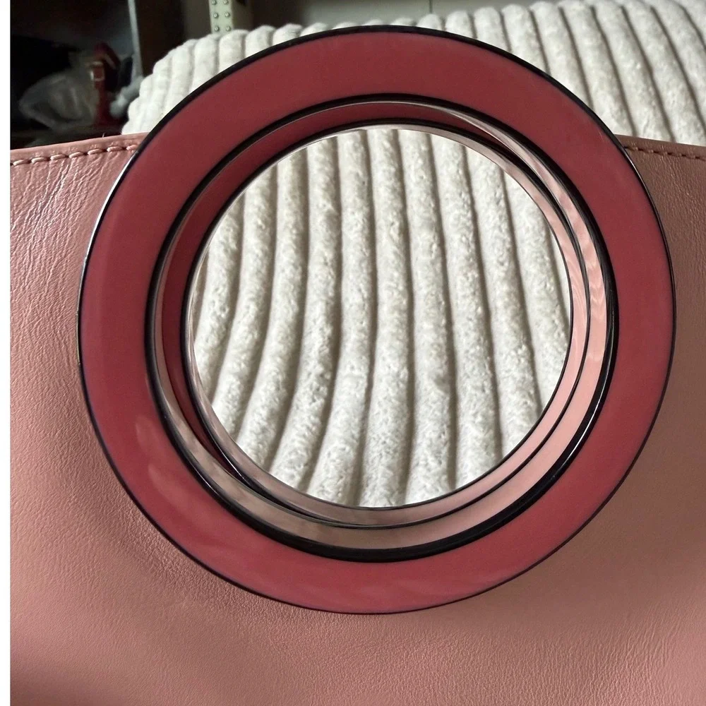 Kate Spade New York Betty Medium Tote Pink Italian Leather Resin Ring Handles